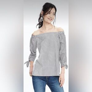 New banana Republic off the shoulder striped top